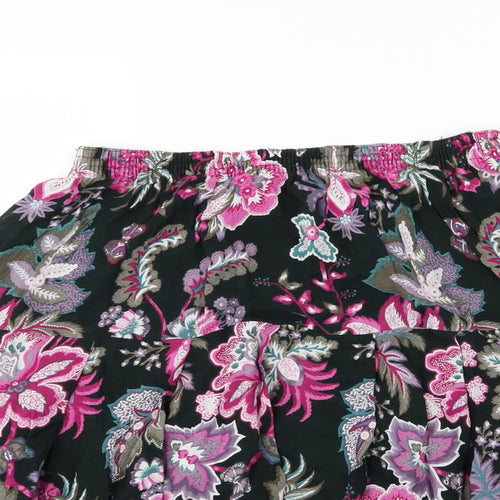 Preworn Womens Multicoloured Floral Jersey A-Line Skirt Size 32 in
