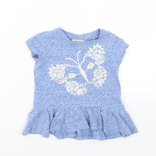 NEXT Girls Blue  Jersey Basic T-Shirt Size 9-12 Months