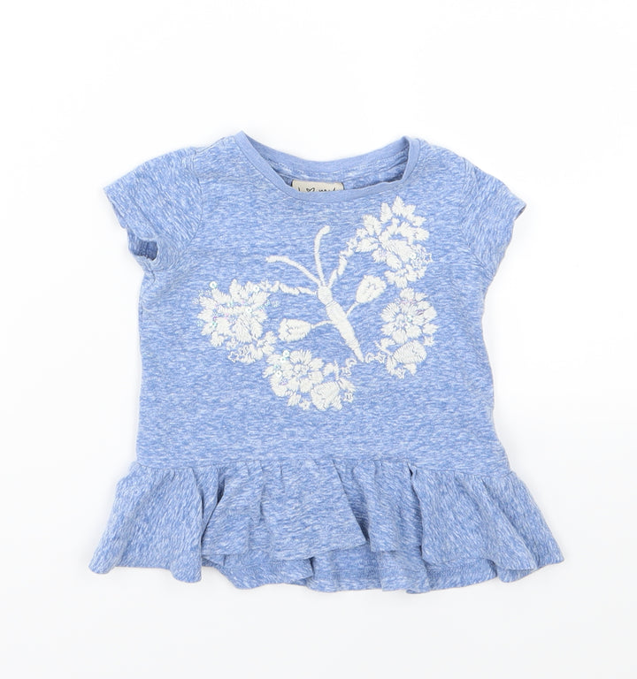 NEXT Girls Blue  Jersey Basic T-Shirt Size 9-12 Months