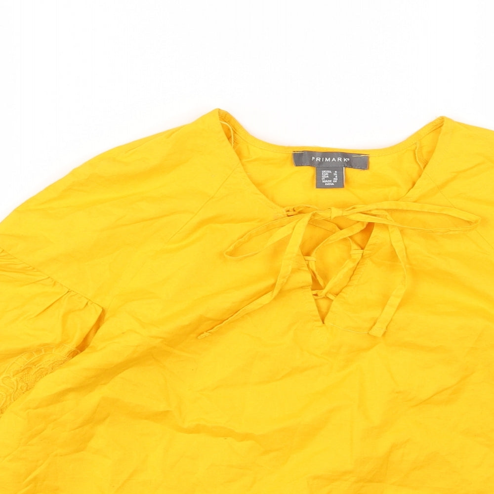 Primark Womens Yellow   Basic T-Shirt Size 8