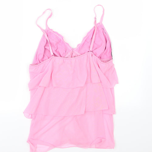 Ann Summers Womens Pink  Mesh Babydoll Pyjama Top Size 20