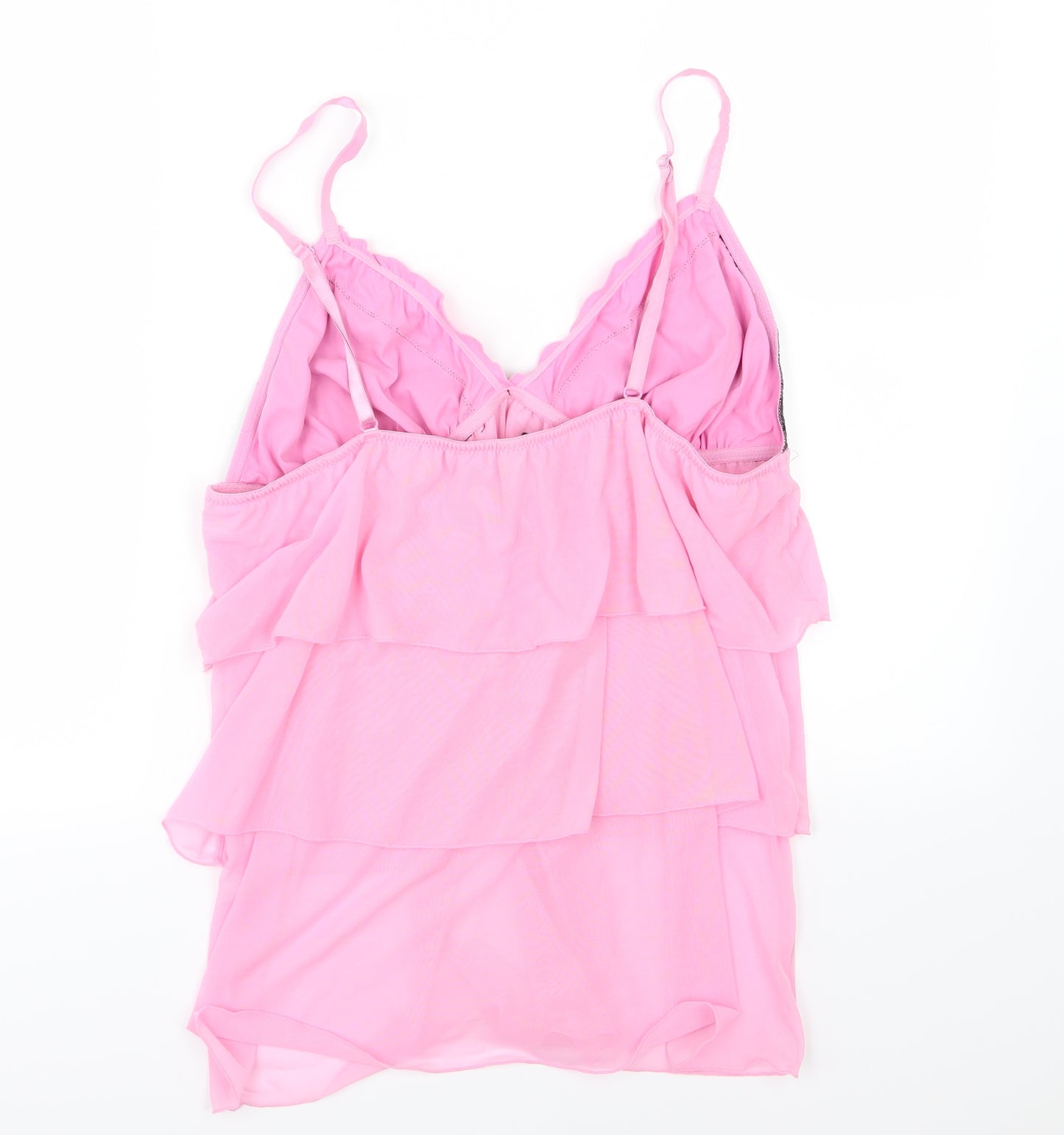 Ann Summers Womens Pink  Mesh Babydoll Pyjama Top Size 20