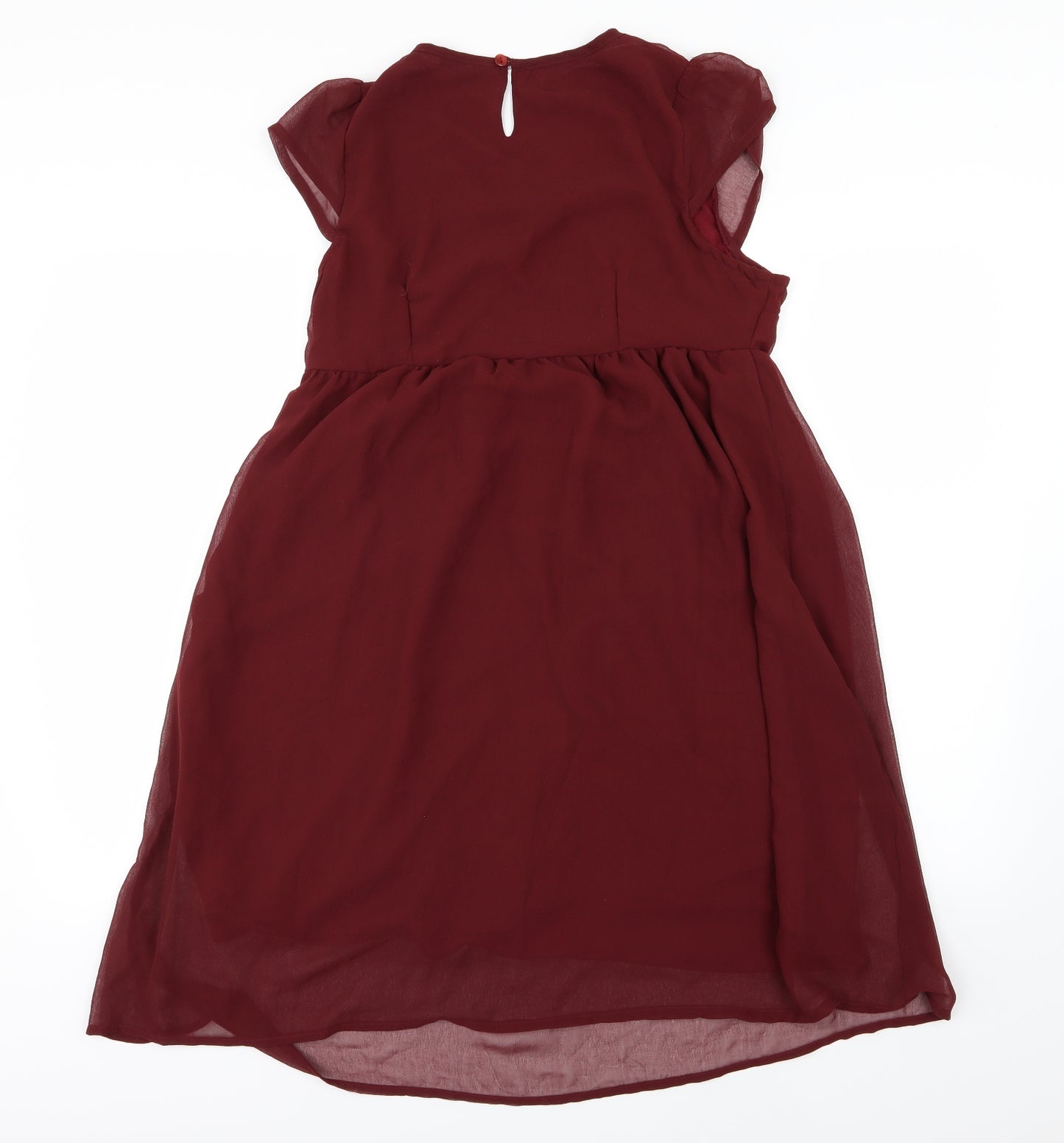 Kushi Womens Red Floral Chiffon A-Line  Size 10