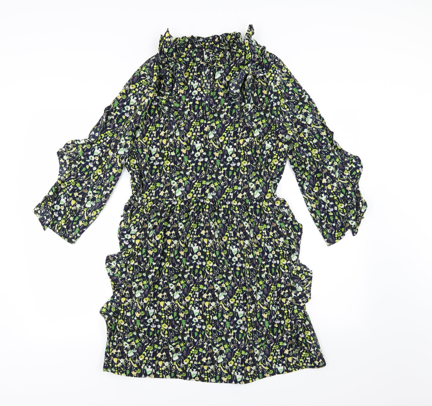 Zara Womens Multicoloured Floral  A-Line  Size M