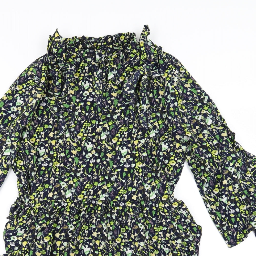 Zara Womens Multicoloured Floral  A-Line  Size M
