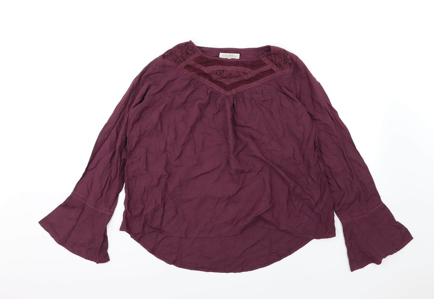 Nutmeg Womens Purple   Basic Blouse Size 10