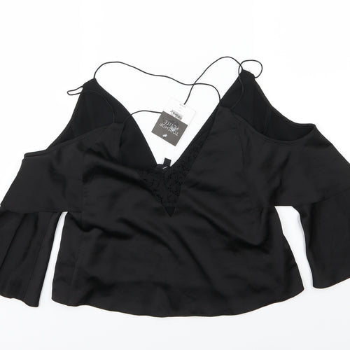 Topshop Womens Black   Cropped Blouse Size 4