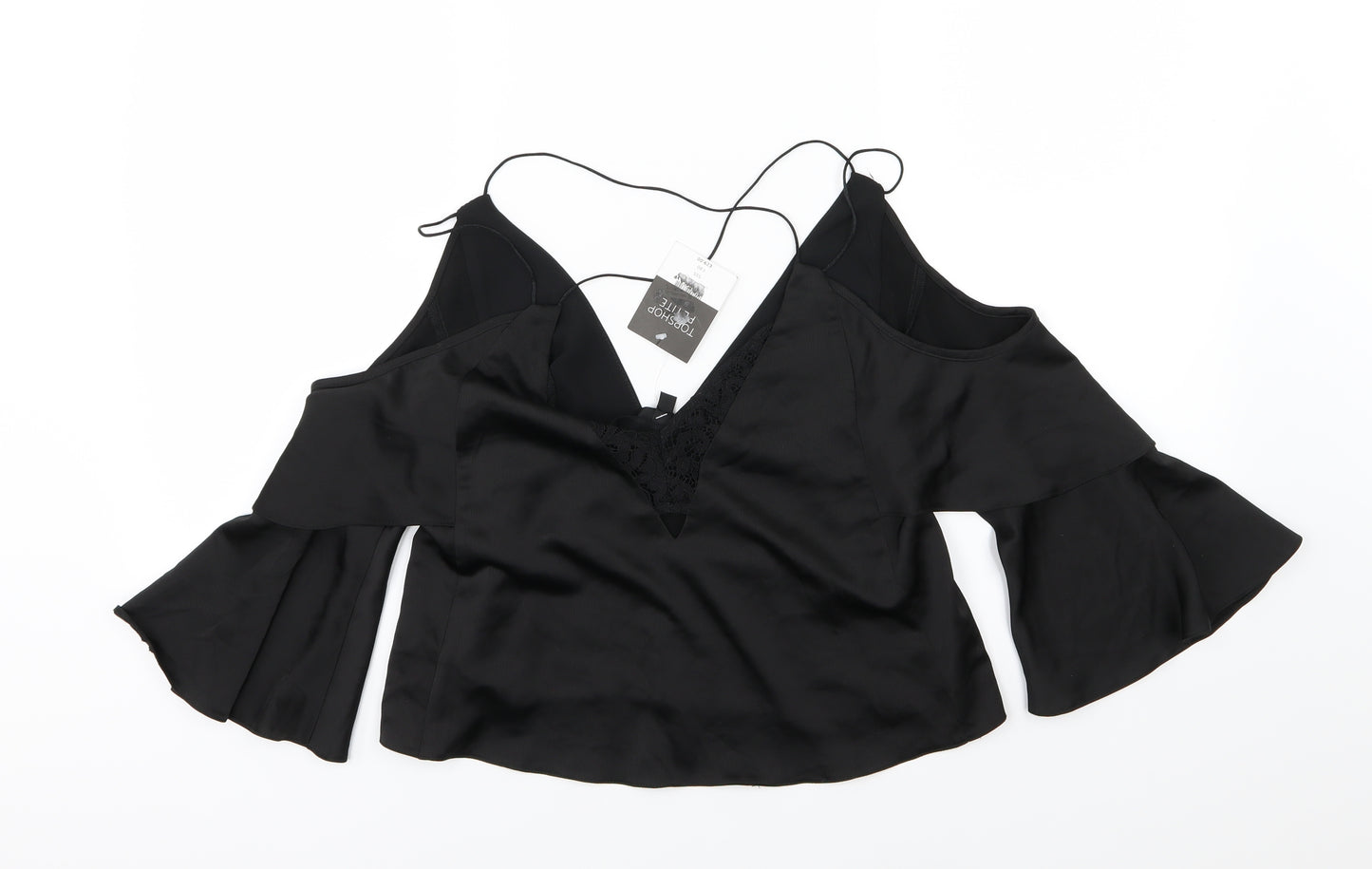 Topshop Womens Black   Cropped Blouse Size 4