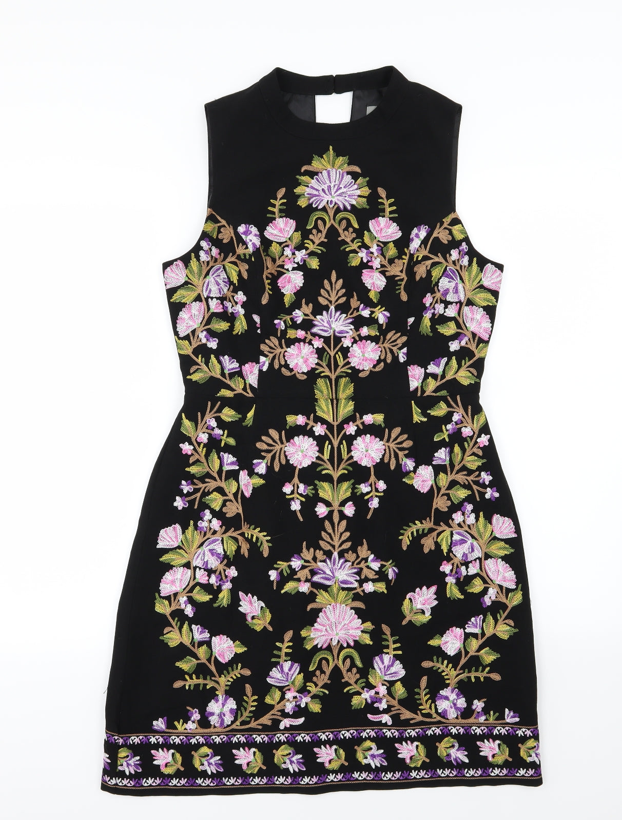 Oasis Womens Black Floral  Pencil Dress  Size 10