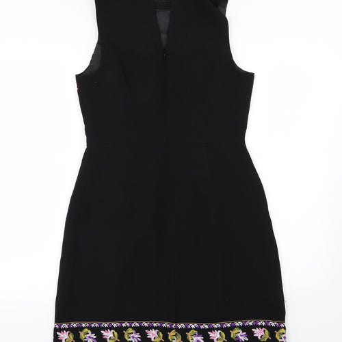 Oasis Womens Black Floral  Pencil Dress  Size 10