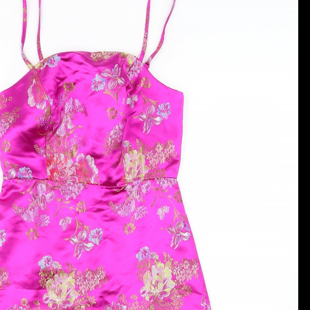 New Look Womens Pink Floral  Mini  Size 8