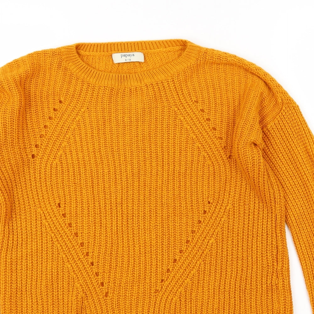 Papaya Womens Brown  Knit Pullover Jumper Size 8
