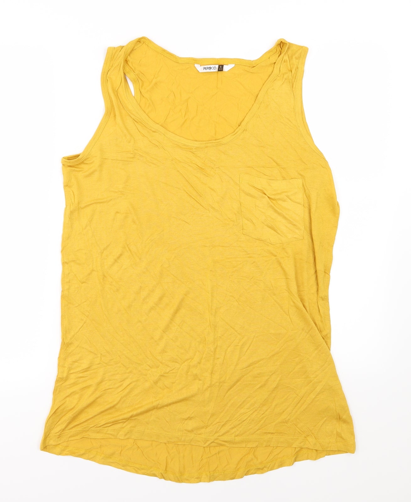 Pep&Co Womens Yellow   Basic Tank Size 18