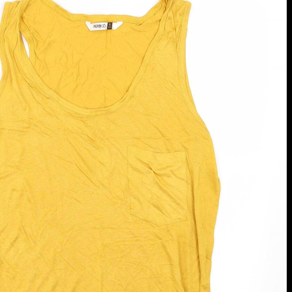 Pep&Co Womens Yellow   Basic Tank Size 18