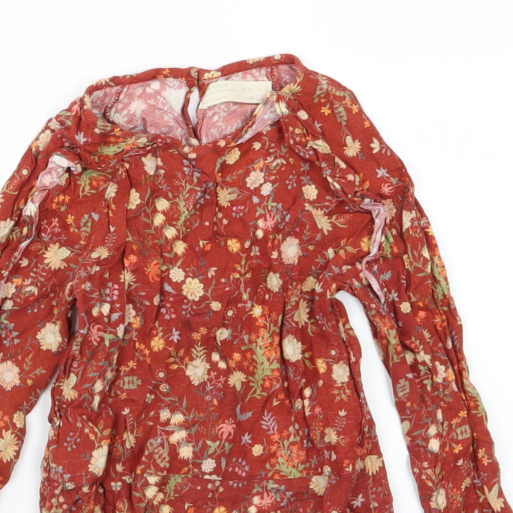 Zara Girls Brown Floral  A-Line  Size 5 Years
