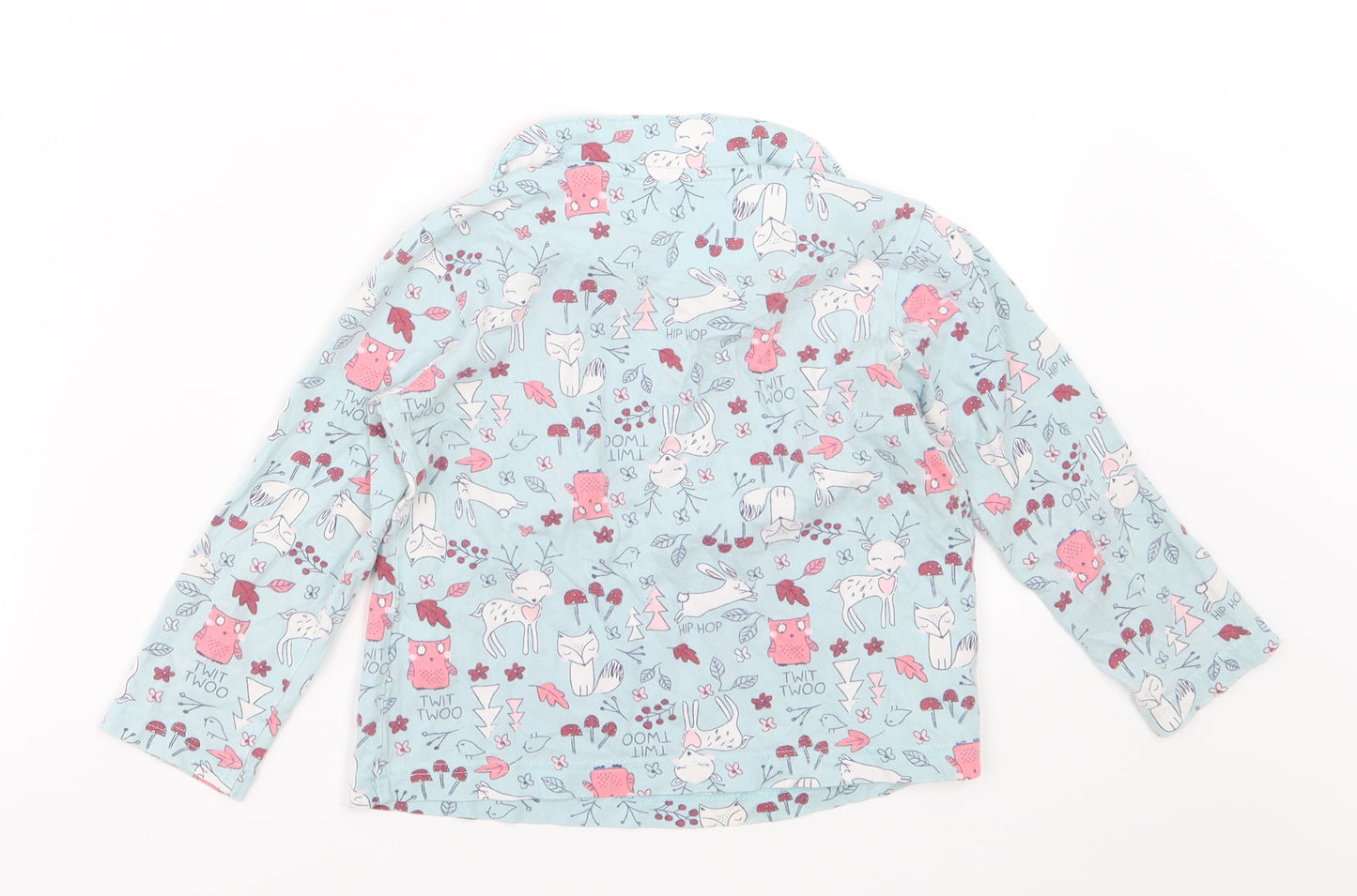 Matalan Girls Blue Floral Jersey Top Pyjama Top Size 4-5 Years  - Animals