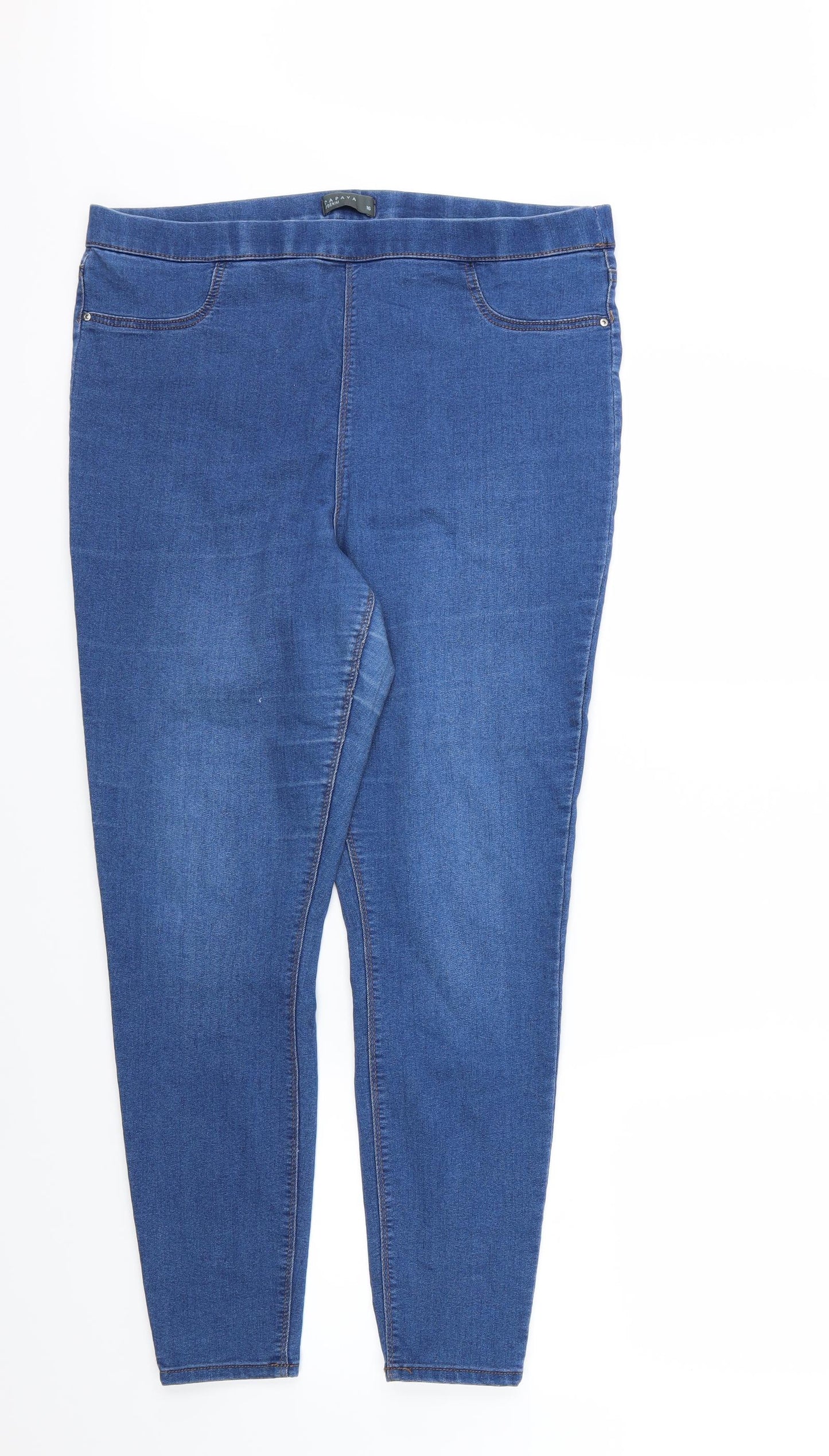 Papaya Womens Blue  Denim Jegging Jeans Size 16 L27 in