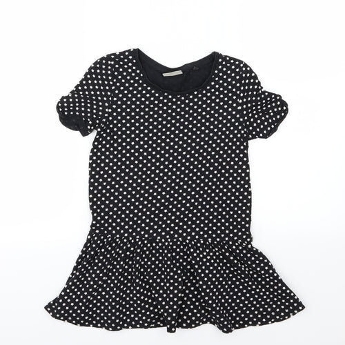 NEXT Girls Black  Jersey Basic T-Shirt Size 9 Years  - Star print