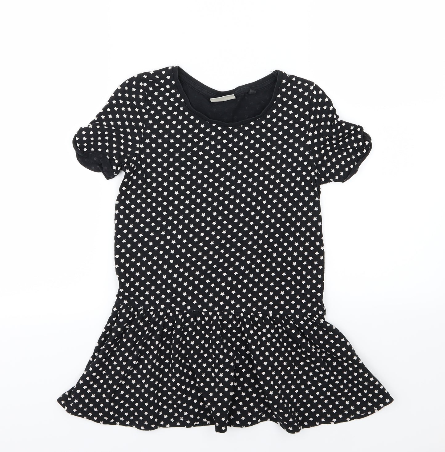 NEXT Girls Black  Jersey Basic T-Shirt Size 9 Years  - Star print