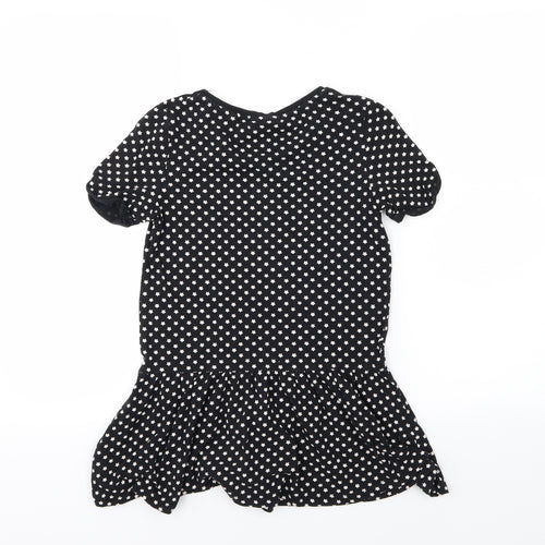 NEXT Girls Black  Jersey Basic T-Shirt Size 9 Years  - Star print