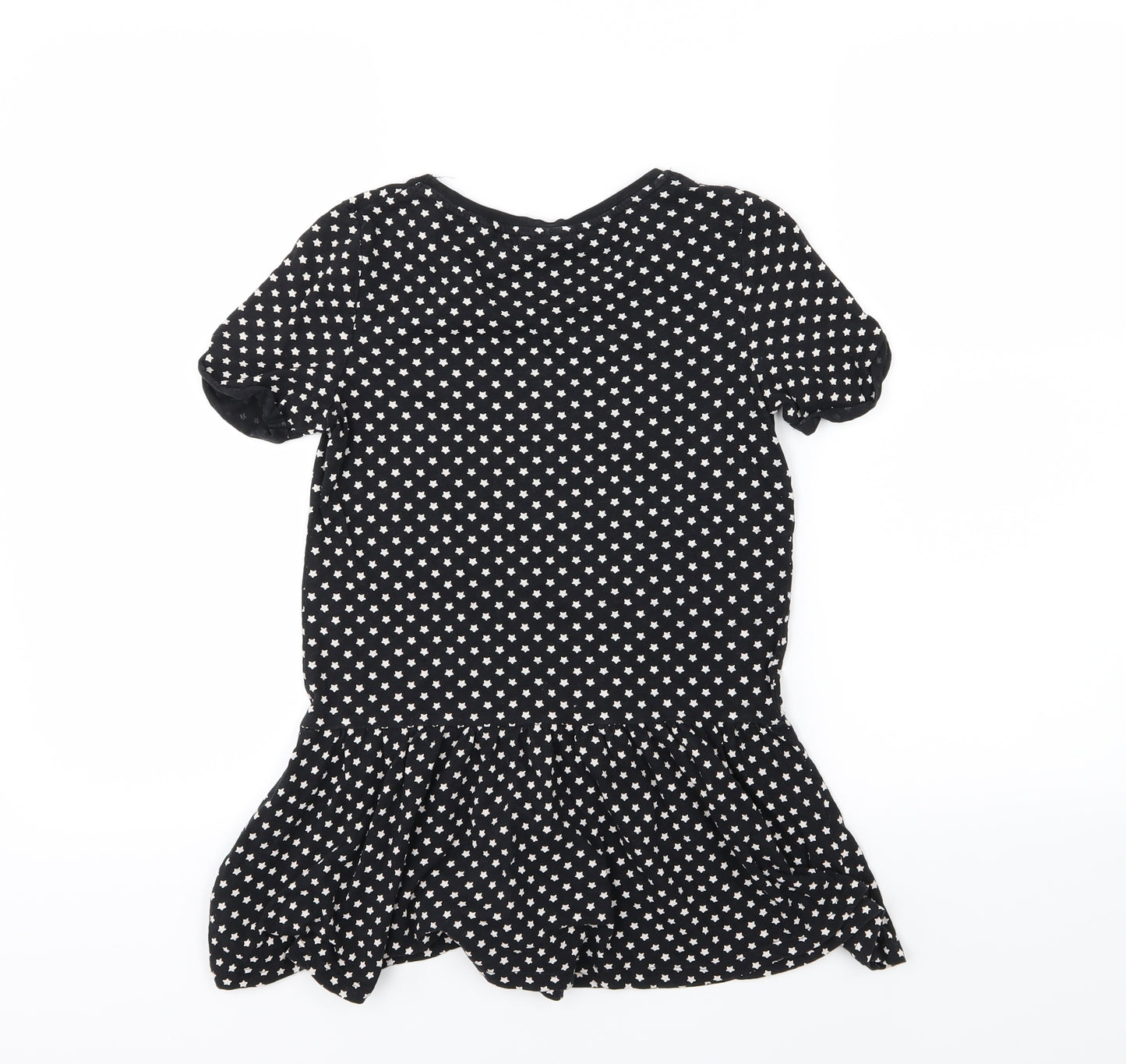 NEXT Girls Black  Jersey Basic T-Shirt Size 9 Years  - Star print