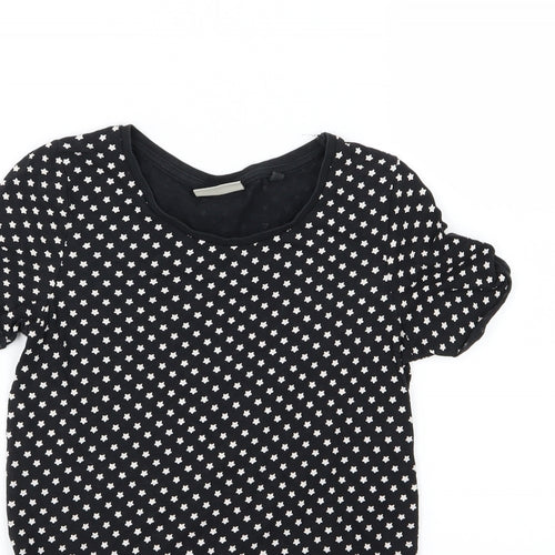 NEXT Girls Black  Jersey Basic T-Shirt Size 9 Years  - Star print