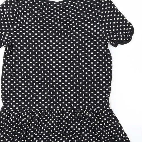 NEXT Girls Black  Jersey Basic T-Shirt Size 9 Years  - Star print