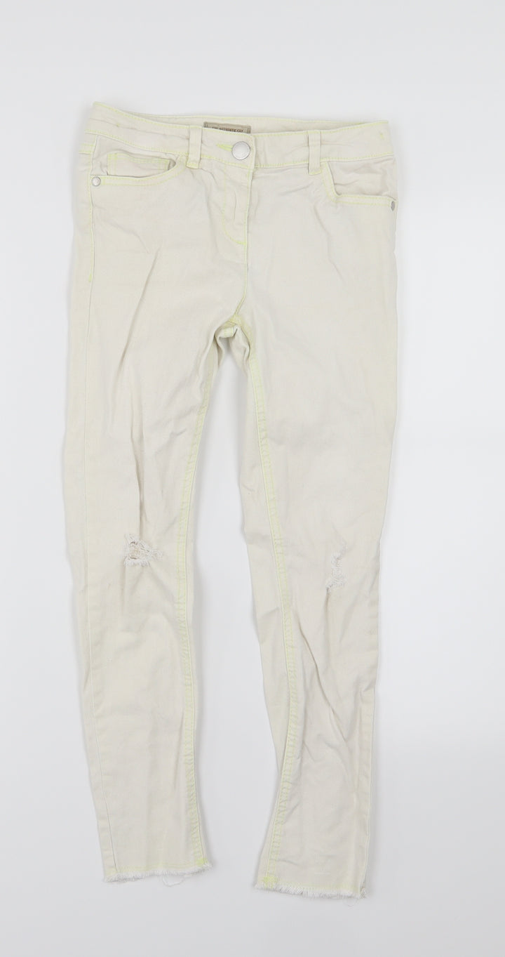 NEXT Girls White  Denim Skinny Jeans Size 11 Years