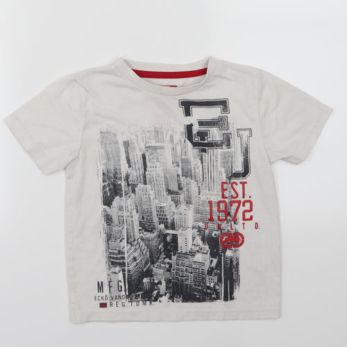 Ecko Unltd. Boys White  Jersey Basic T-Shirt Size 4-5 Years
