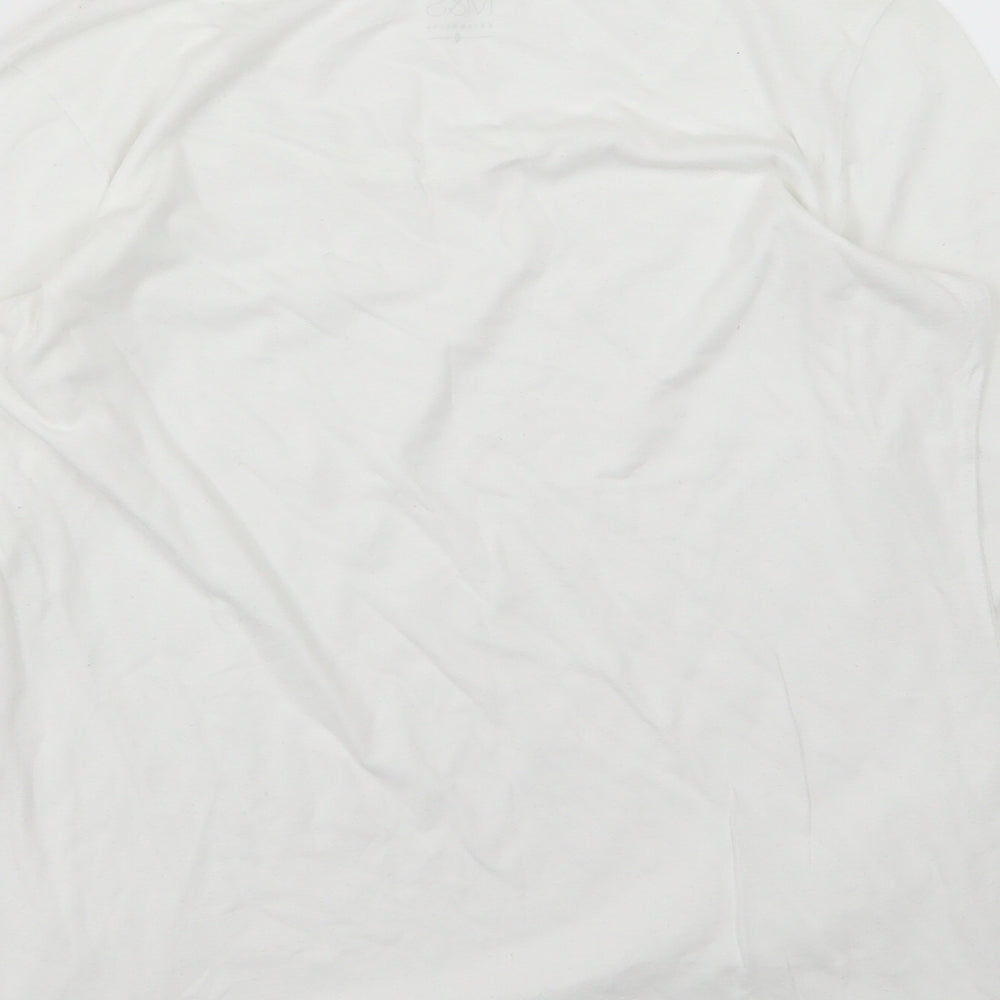 Marks and Spencer Womens White  Jersey Basic T-Shirt Size 14