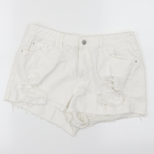 Very Womens Pink  Denim Hot Pants Shorts Size 12