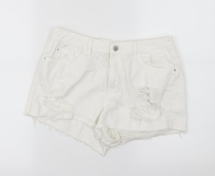 Very Womens Pink Denim Hot Pants Shorts Size 12