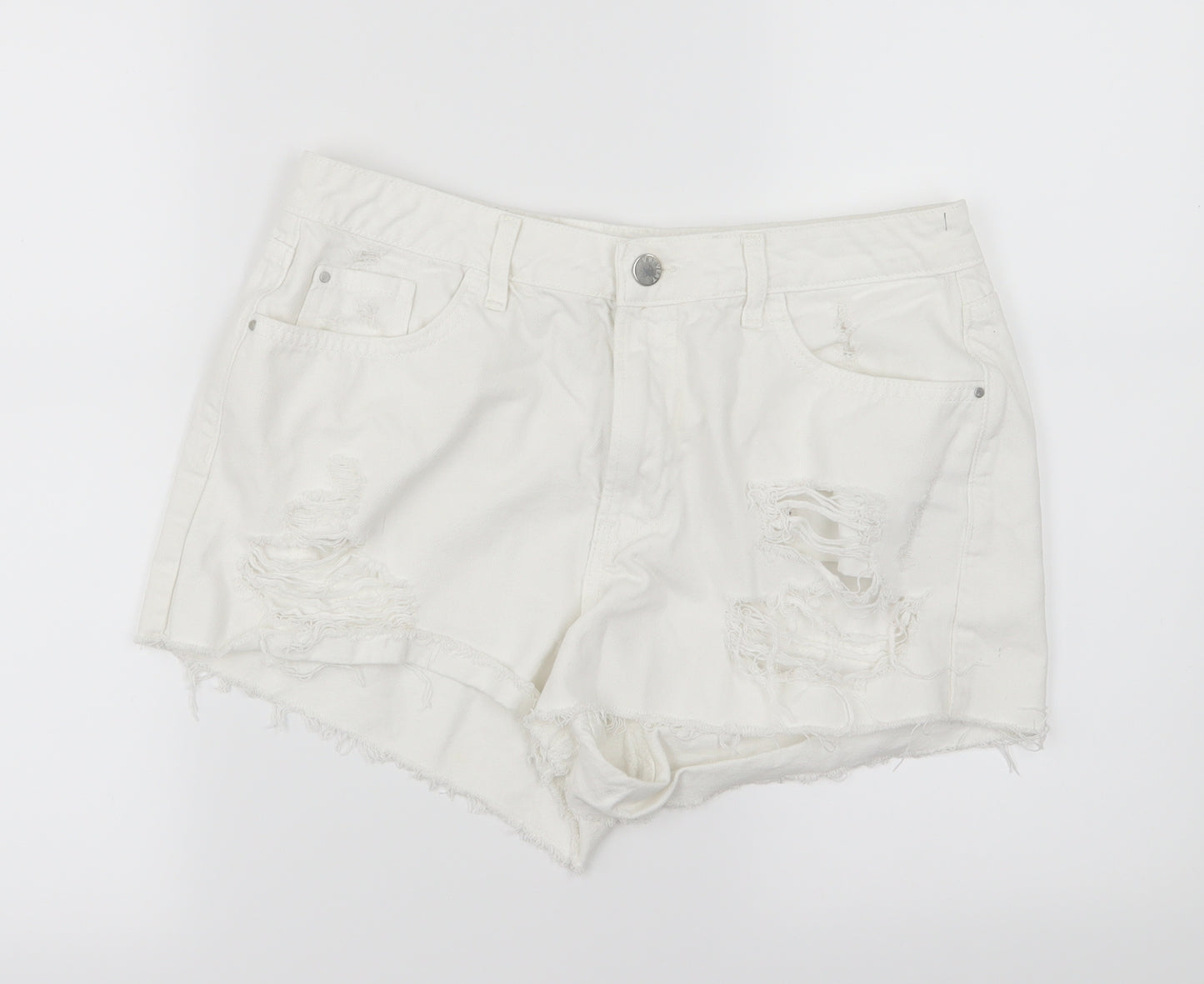 Very Womens Pink  Denim Hot Pants Shorts Size 12
