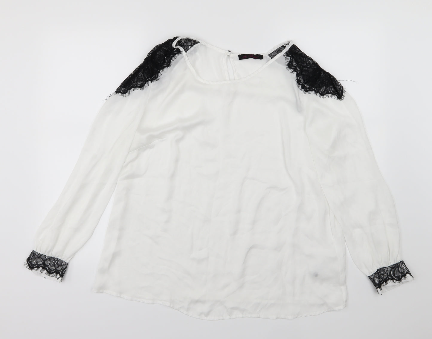 So Fabulous Womens White  Chiffon Basic Blouse Size 16
