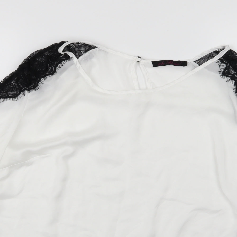So Fabulous Womens White  Chiffon Basic Blouse Size 16
