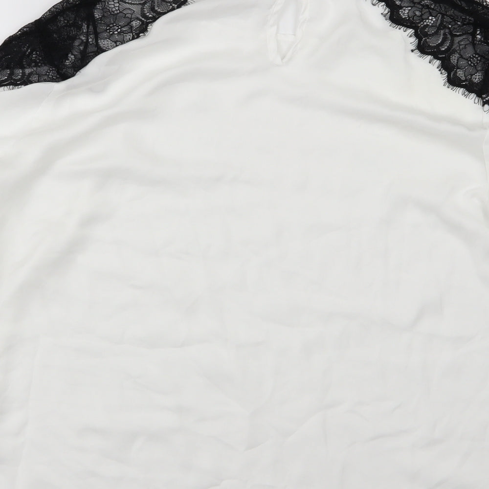 So Fabulous Womens White  Chiffon Basic Blouse Size 16