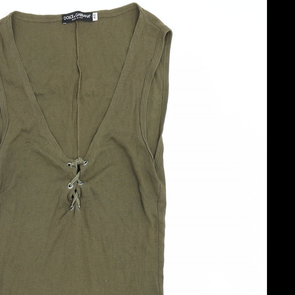 Dolce&Gabbana Womens Green   Basic T-Shirt Size 14