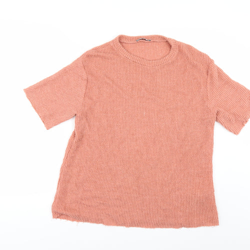 Zara Womens Orange   Basic T-Shirt Size M