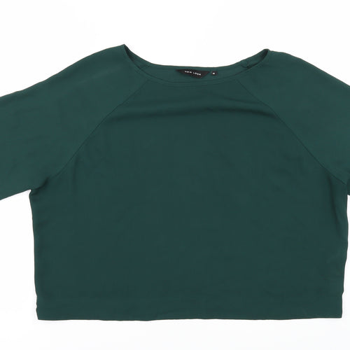 New Look Womens Green   Cropped Blouse Size 14
