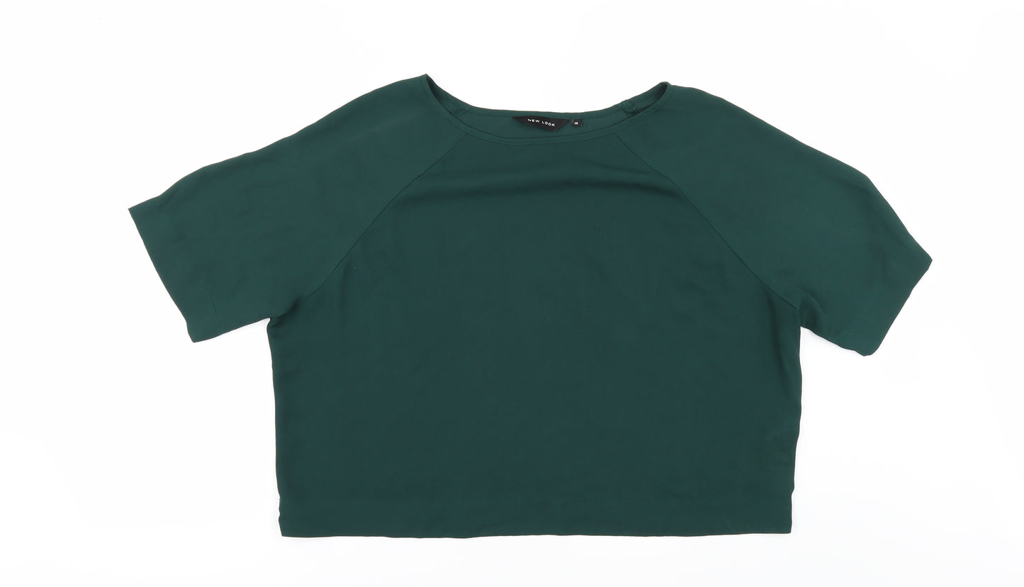 New Look Womens Green   Cropped Blouse Size 14
