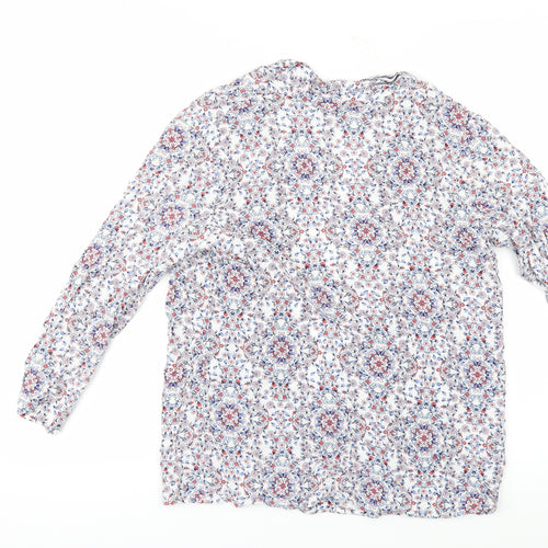 New Look Womens White Floral  Kimono Blouse Size 8  - Edge to Edge