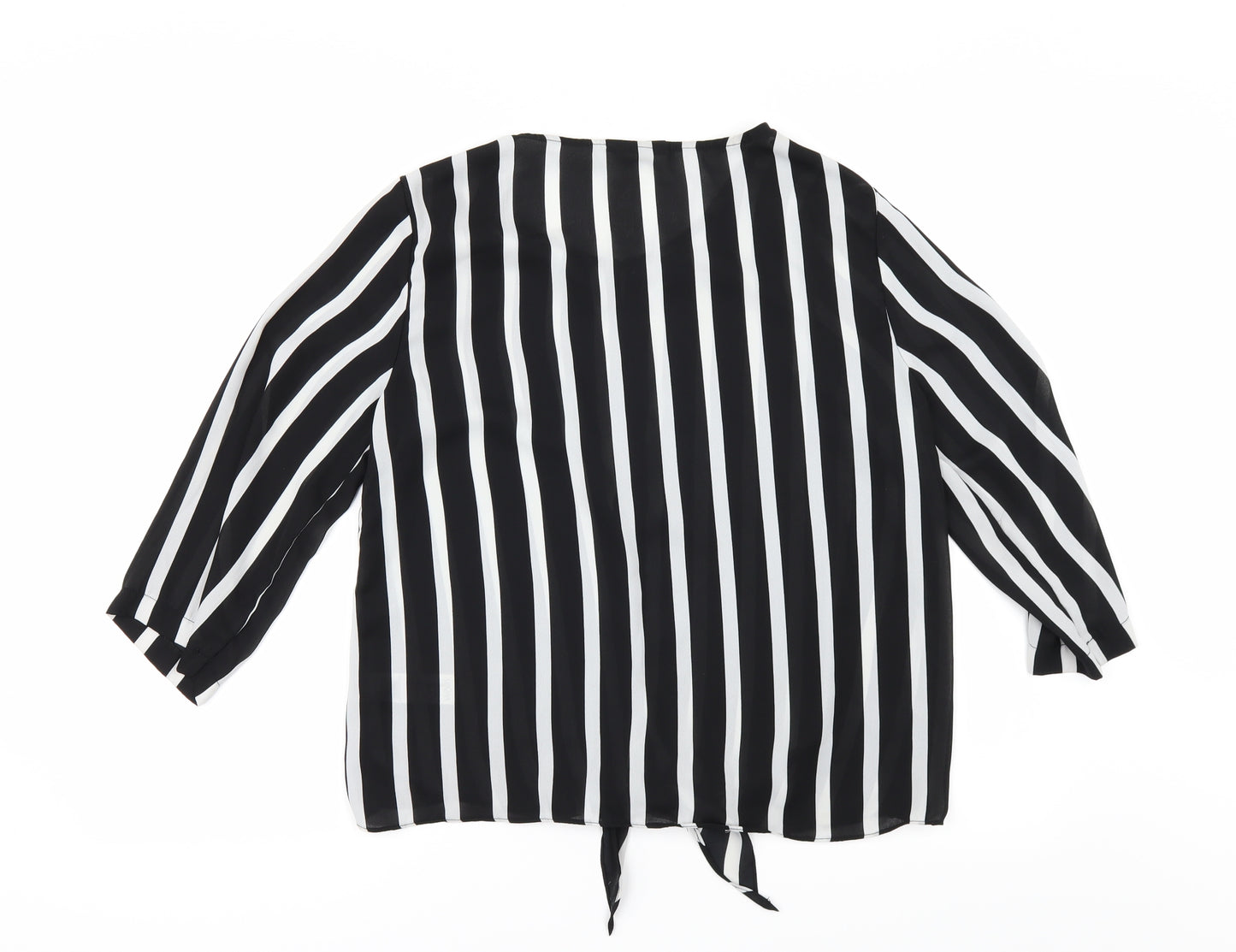 Wallis Womens Black Striped  Basic Blouse Size 12