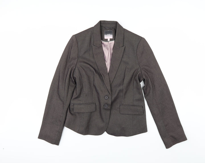 NEXT Womens Brown Herringbone Suit Jacket Size 14