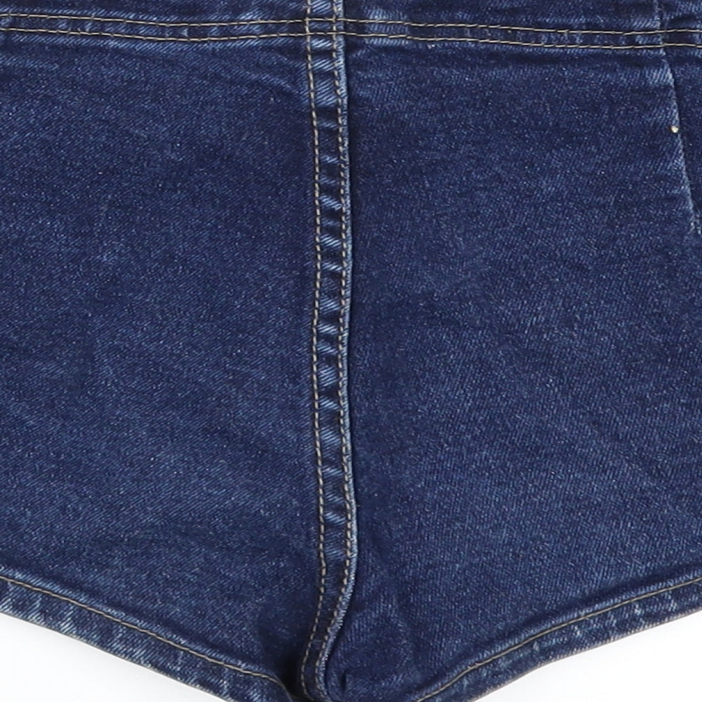 Moto Womens Blue  Denim Hot Pants Shorts Size 10