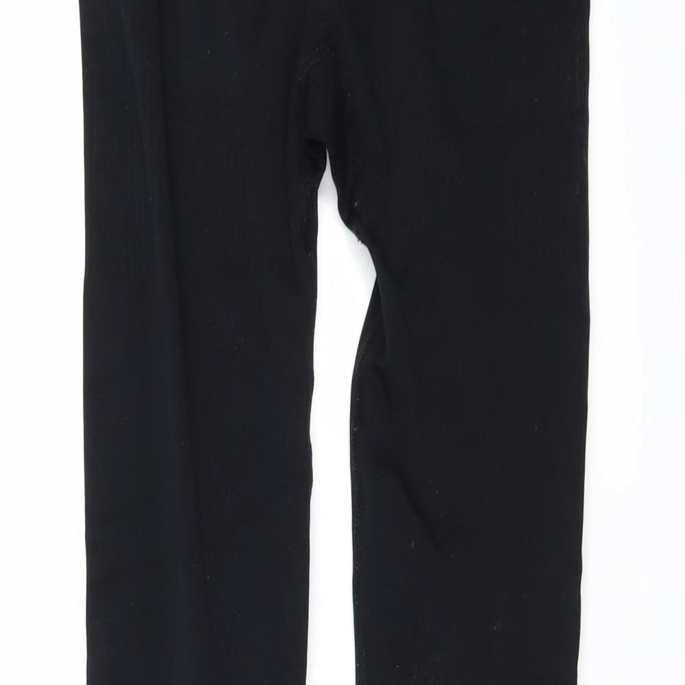 WORKOUT Womens Black   Compression Leggings Size S L27 in
