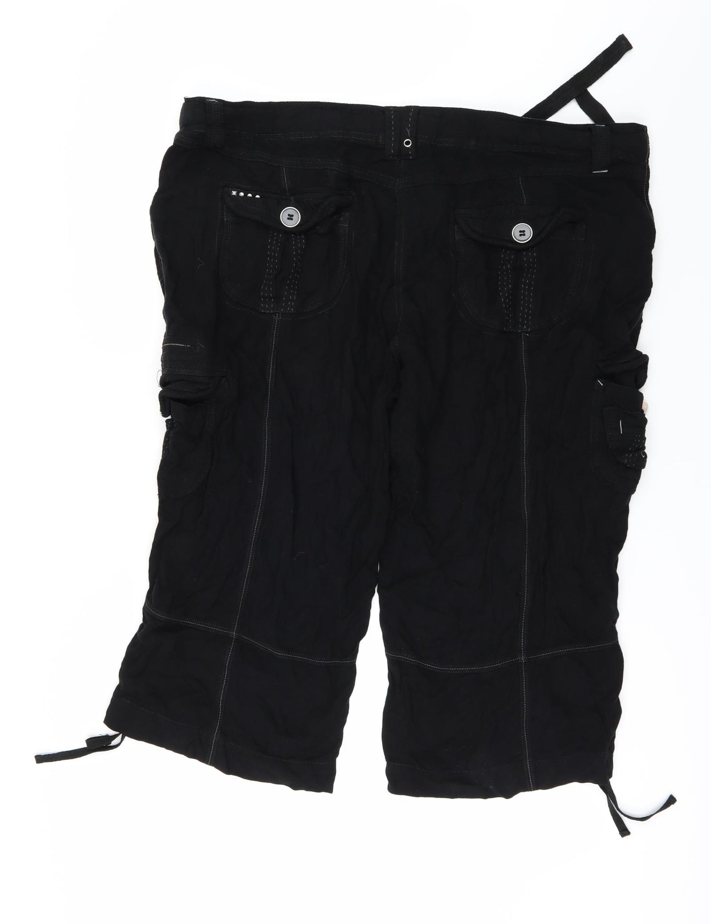 Evans Womens Black   Cropped Trousers Size 20 L20 in