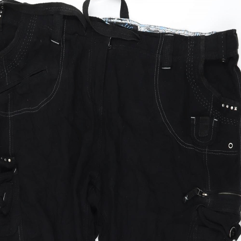 Evans Womens Black   Cropped Trousers Size 20 L20 in