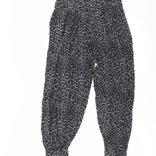 Miss Fiori Womens Black Animal Print  Harem Trousers Size 10 L20 in