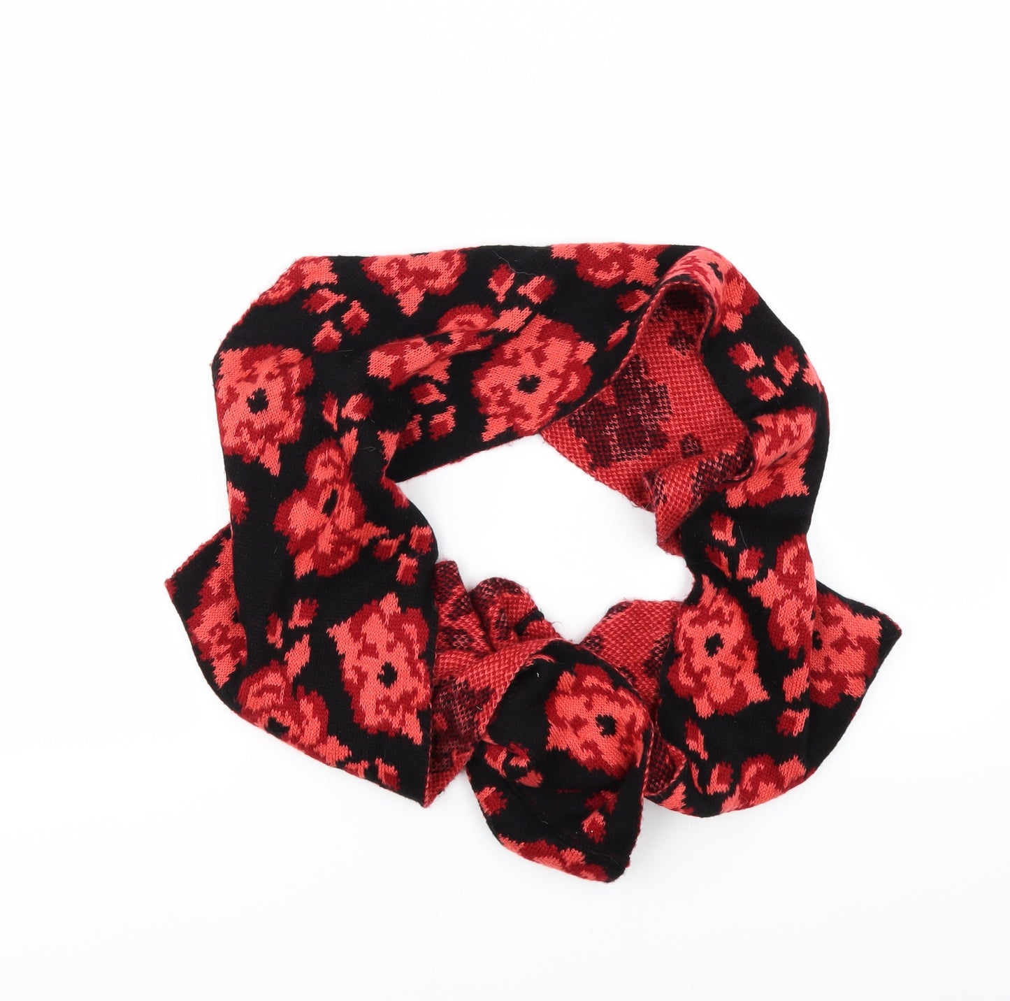 Preworn Womens Black Floral   Scarf   - COWL