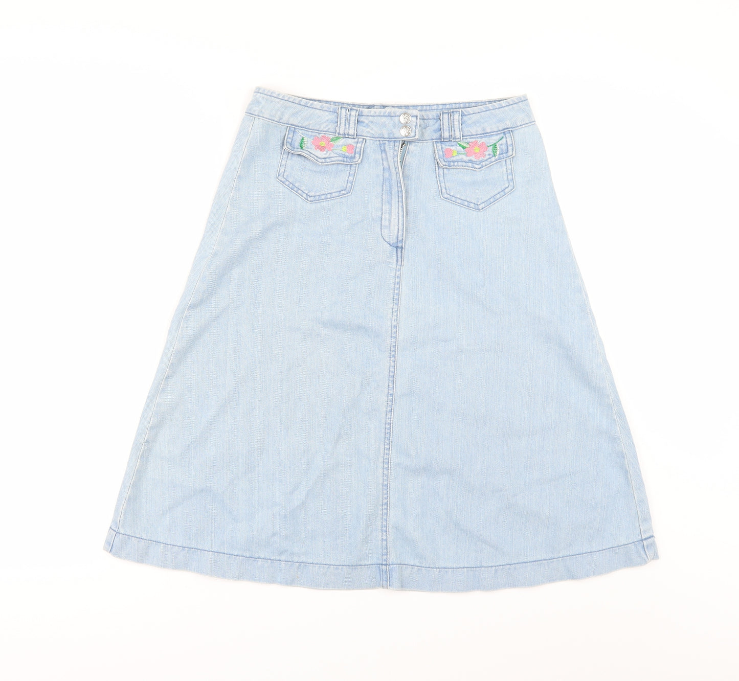 Topshop Womens Blue  Denim A-Line Skirt Size 10
